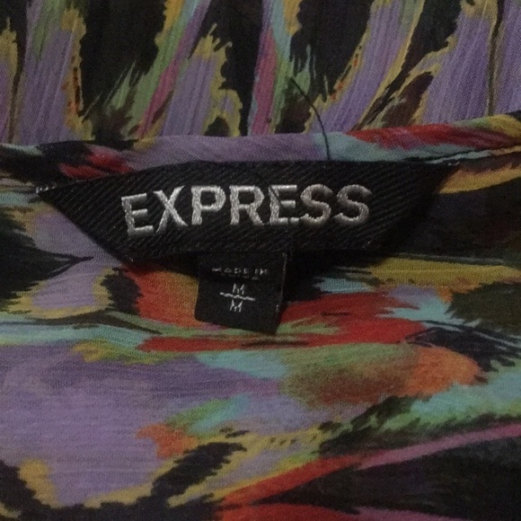 4/$25 Express Flowy Tie front chiffon top - Picture 4 of 7